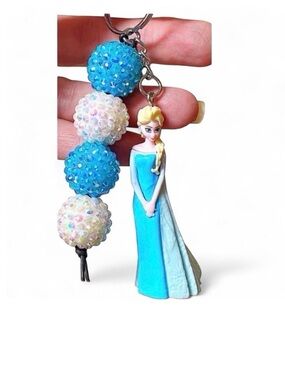 Disney Elsa Inspired Bag Charm Keychain Purse Backpack Clip Accessory